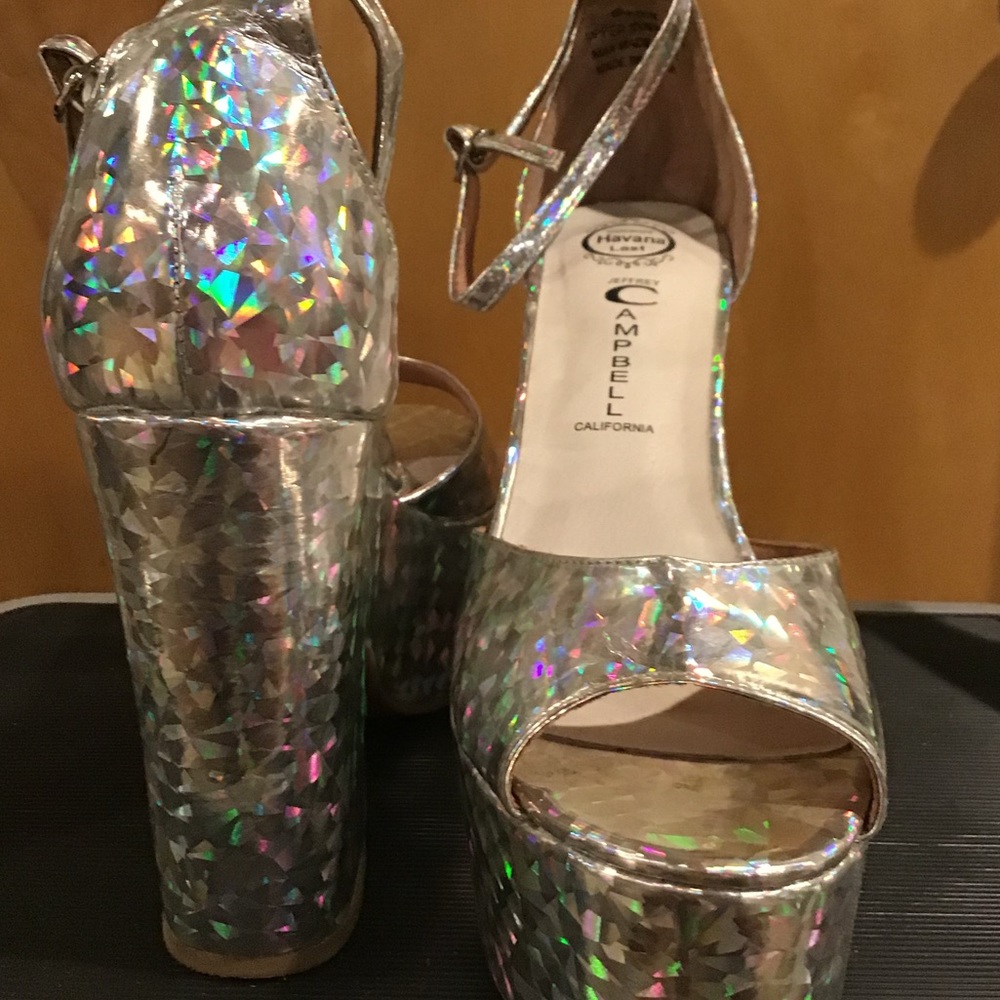 Jeffrey Campbell iridescent wedges